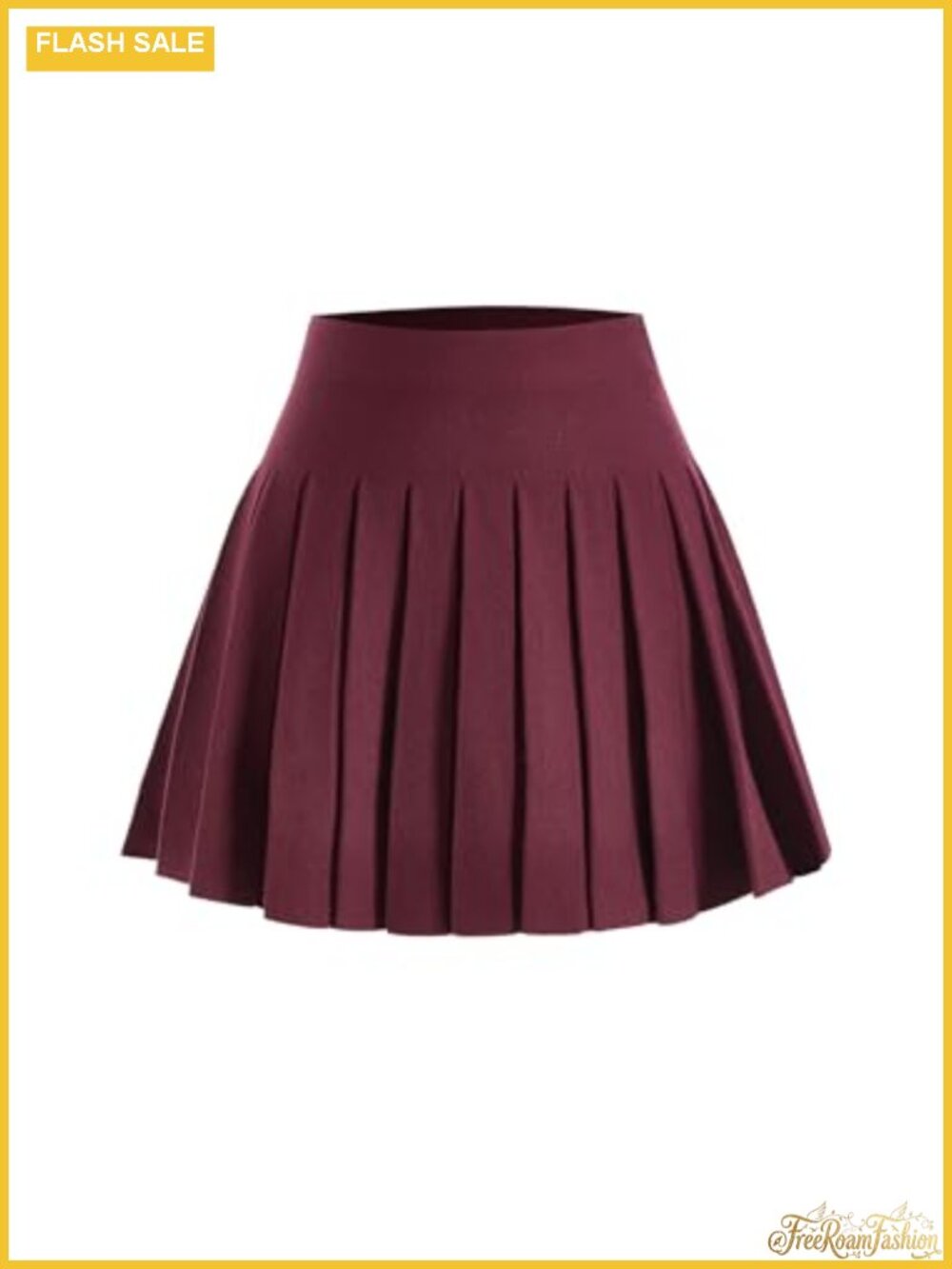 Pleated High Waisted A-Line Knit Mini Skirt